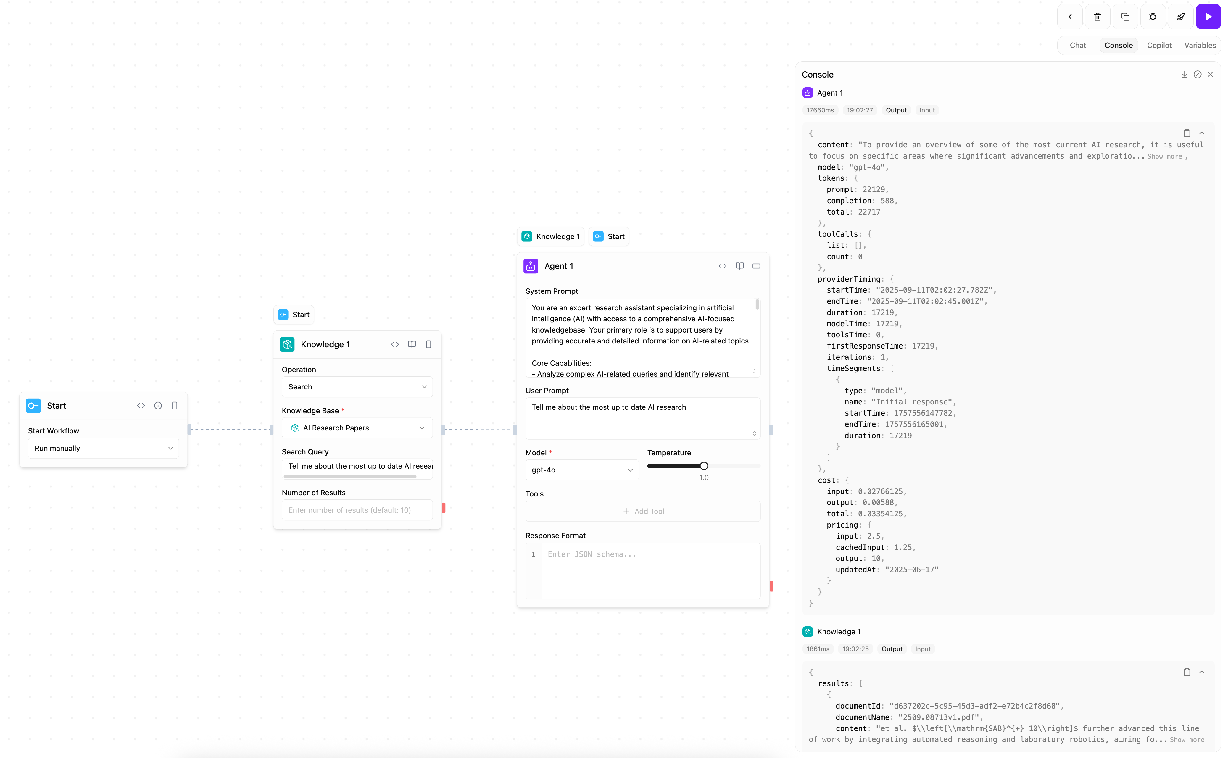 Using Knowledge Block in Workflows