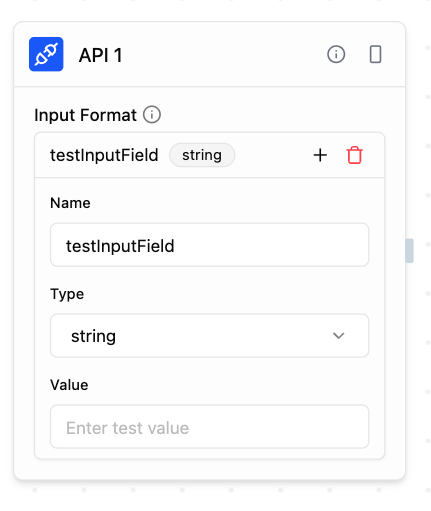API trigger input format